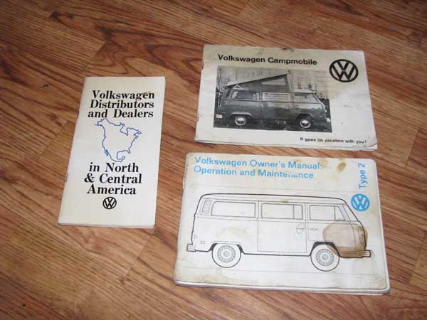 1974 VW Westfalia Owners Manuals