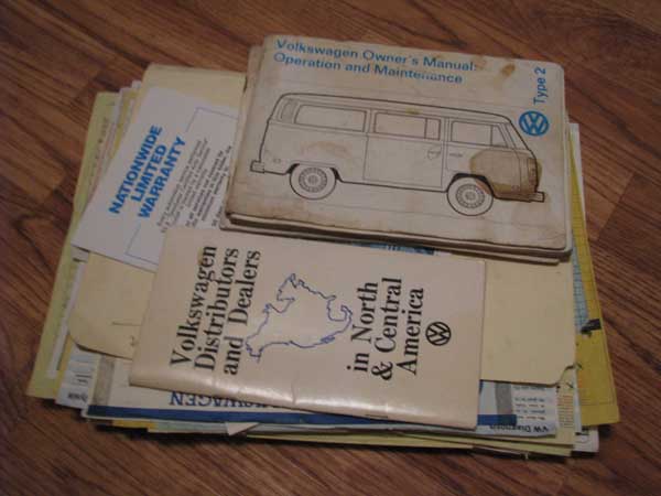 1974 VW Westfalia Owners Manuals