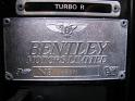 1995 Bentley Turbo R Plaque