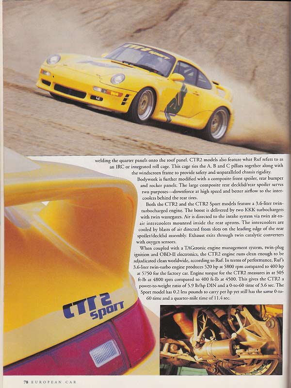 1997 Porsche Ruf CTR2 Sport European Car Magazine