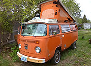 vw bus 1974 westfalia camper orange