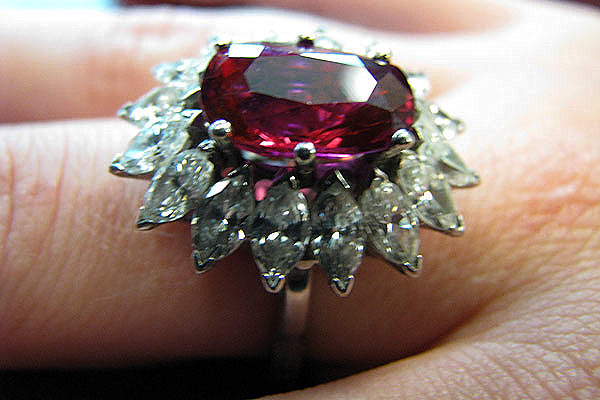 Thai Ruby Diamond Ring Close-Up